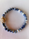 Sea Turtle Bracelet -Matte Blue Sodalite