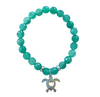 Limited Edition Holiday Bracelet Green Aventurine with Silver Turtle Charm