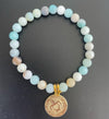 Limited Edition Gold Sea Turtle Coin Amazonite Bracelet