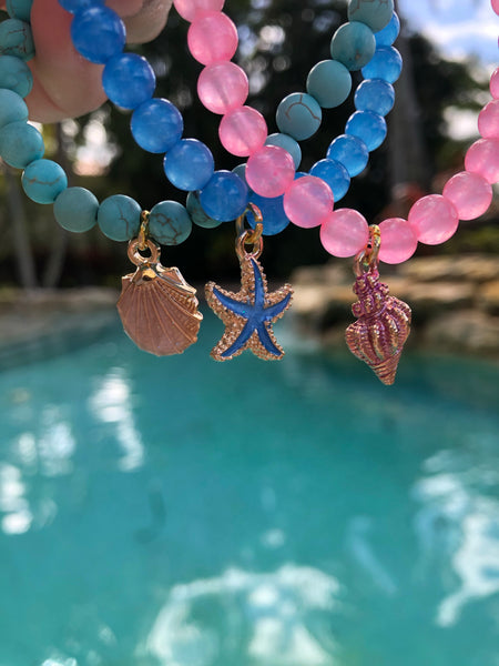 KunBead Sea Turtle Enamel Charm Bead - Blue Tortoise Pendant For Bracelets & Necklaces